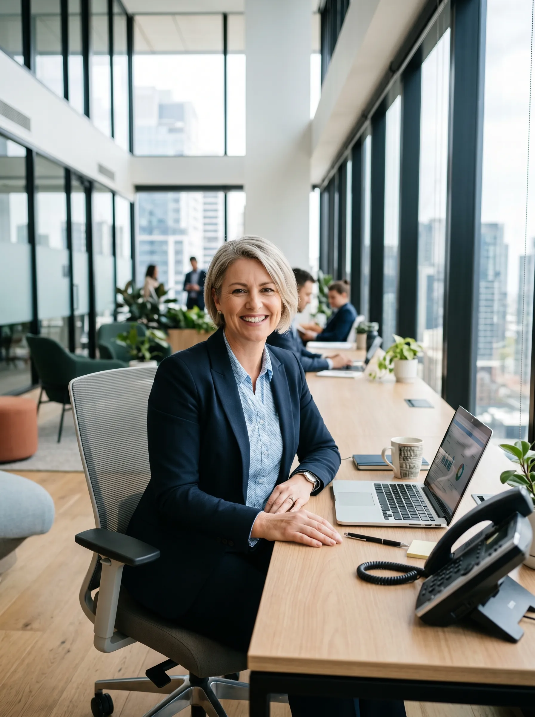 A Brisbane business professional at their desk — Phones Now makes technology work for your business